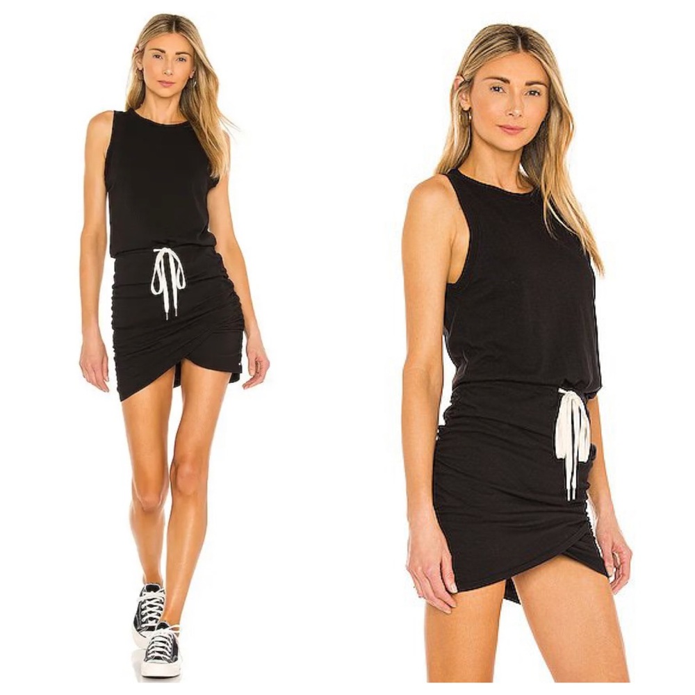 n: Philanthropy Rise Drawstring Sleeveless Dress in Black Cat